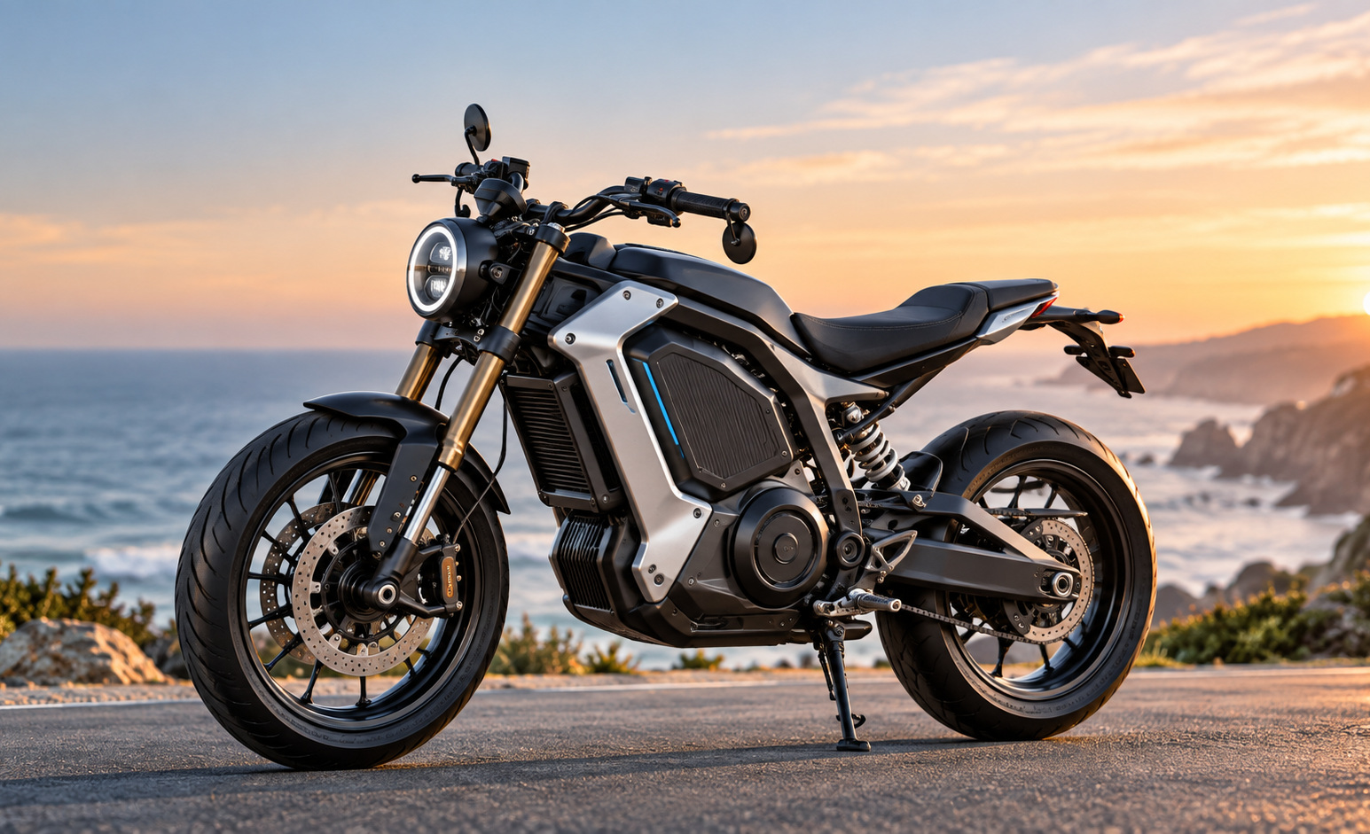Light electric motorcycle illustrating e-bike, scooter, and small-motor applications